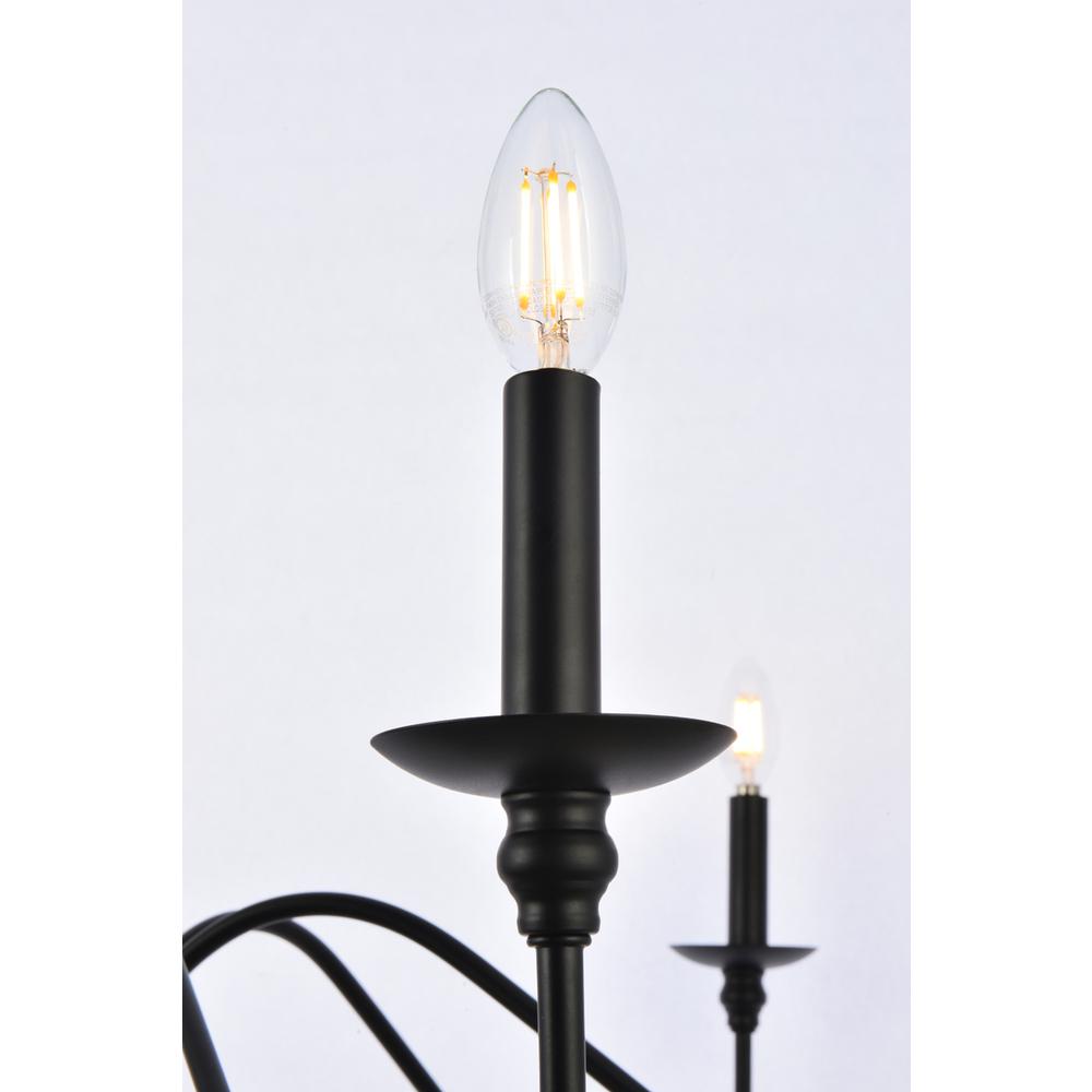 Alt View 1. Living District - Rohan 42 inch chandelier in matte black - Matte Black.
