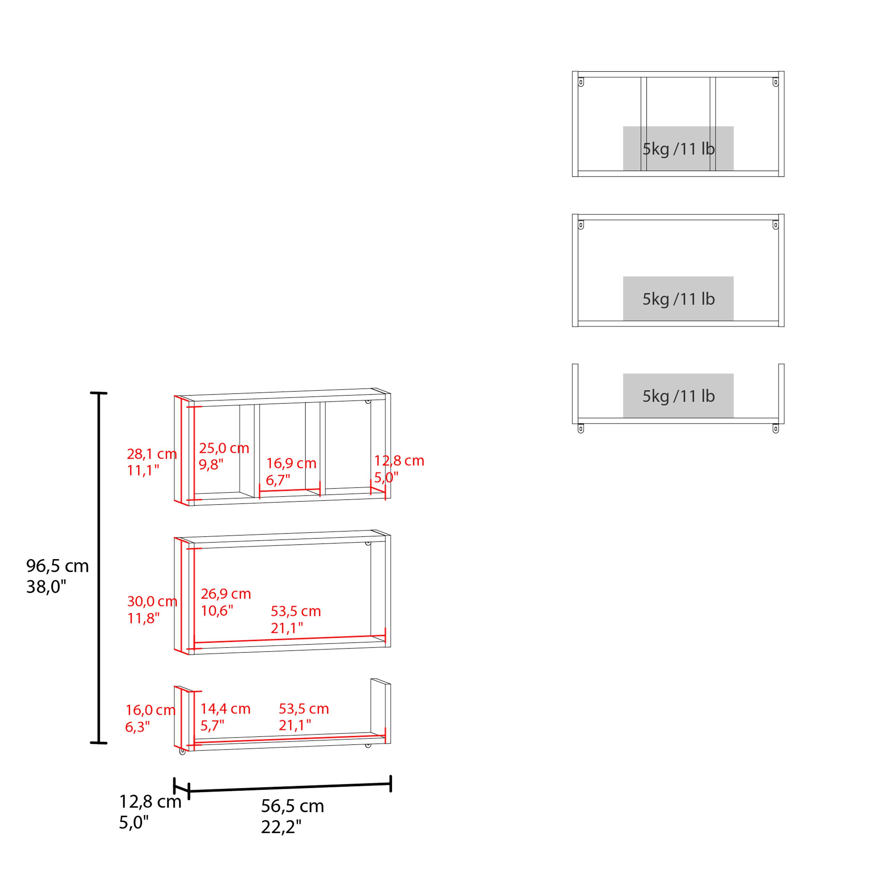 - 5 kg / 11 lb
- 5 kg / 11 lb
- 5 kg / 11 lb

- 28.1 cm / 11.1"
- 25.0 cm / 9.8"
- 16.9 cm / 6.7"
- 12.8 cm / 5.0"

- 96.5 cm / 38.0"
- 30.0 cm / 11.8"
- 26.9 cm / 10.6"
- 53.5 cm / 21.1"
- 16.0 cm / 6.3"
- 14.4 cm / 5.7"
- 53.5 cm / 21.1"
- 12.8 cm / 5.0"
- 56.5 cm / 22.2"