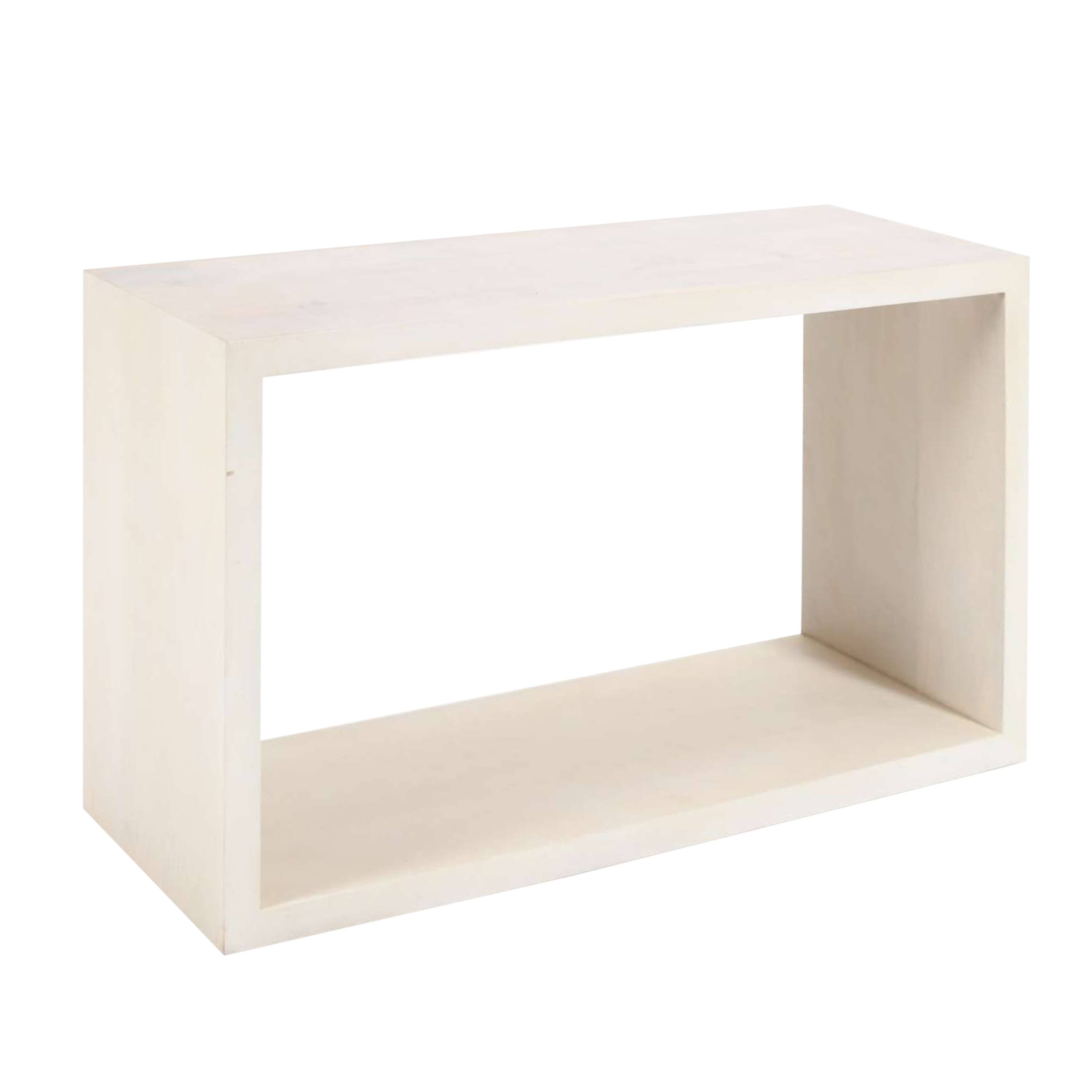 Front. Manhattan Lane - 52 Inch Sofa Console Table, Mango Wood Handcrafted Open Frame - Washed White.