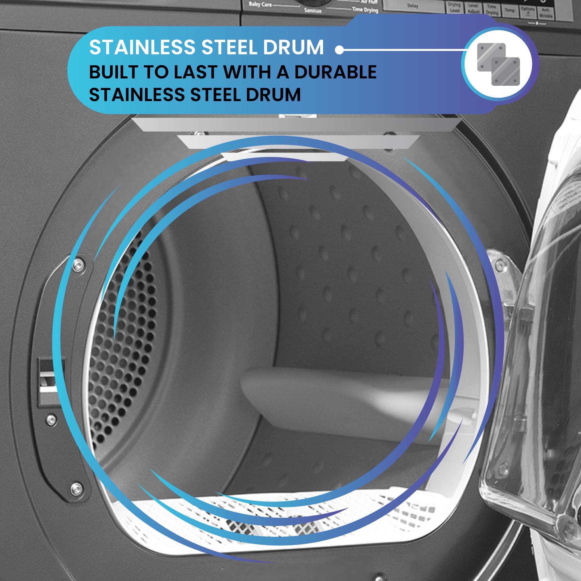 Baby Care Sanitias - Phut Time Drying Delay Drying - Time Lel Se Cptons - Ao Crying -o STAINLESS STEEL DRUM BUILT TO LAST WITH A DURABLE STAINLESS STEEL DRUM