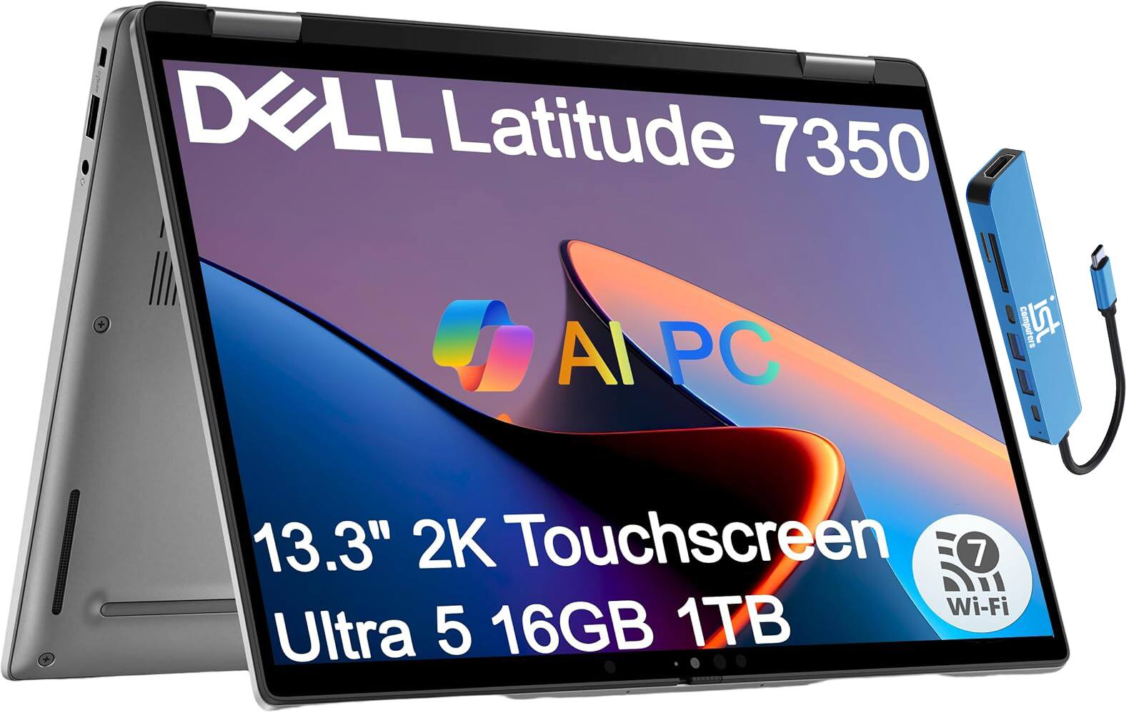 Dell Latitude 7350  
AI PC  
13.3" 2K Touchscreen  
Ultra 5 16GB 1TB  
Wi-Fi 7