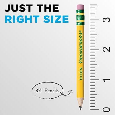 JUST THE RIGHT SIZE  
TICONDEROGA  
DIXON  
3 1/2" Pencils