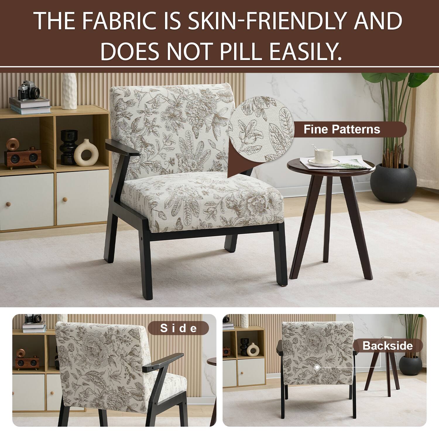 THE FABRIC IS SKIN-FRIENDLY AND DOES NOT PILL EASILY.

Fine Patterns

Side

Backside