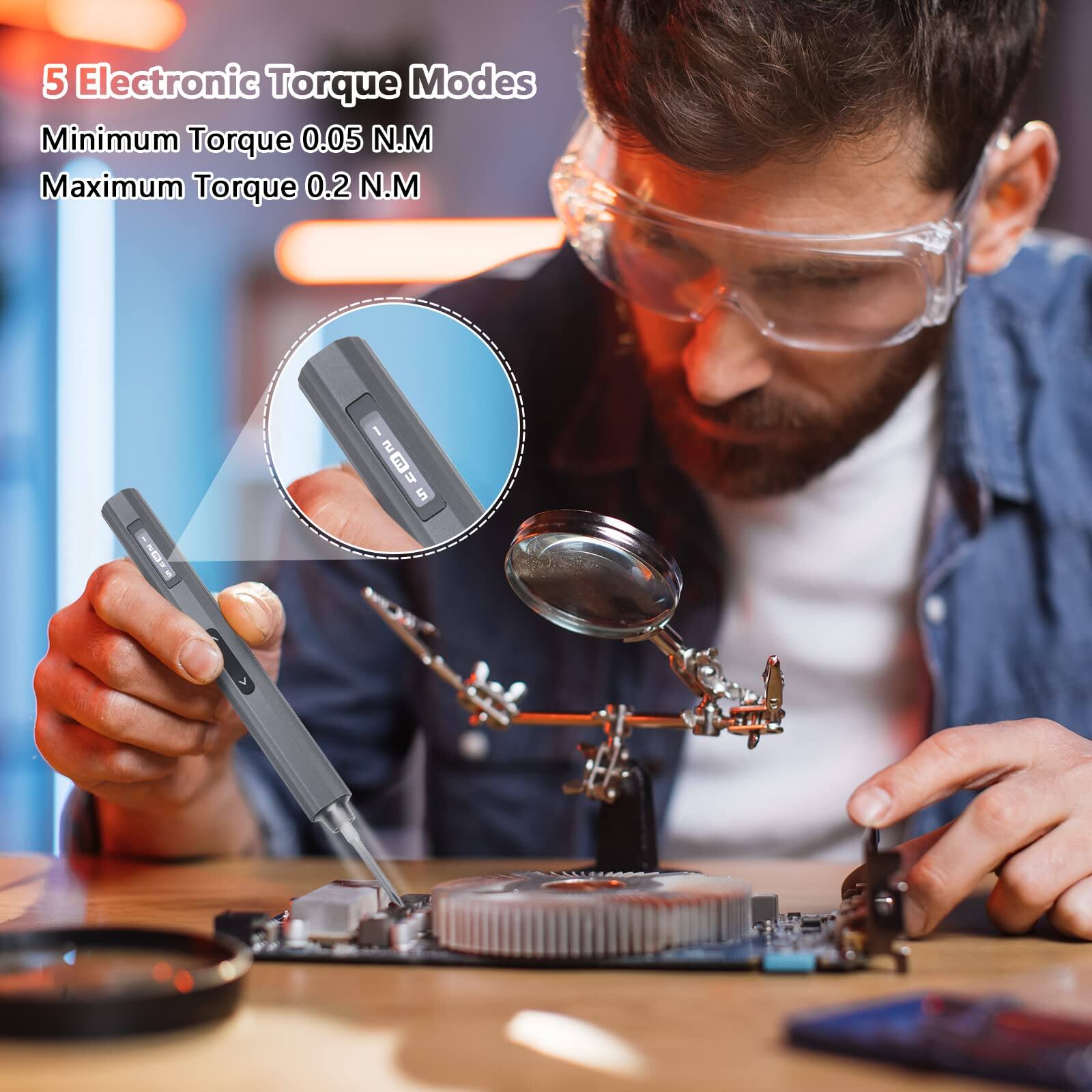 5 Electronic Torque Modes  
Minimum Torque 0.05 N.M  
Maximum Torque 0.2 N.M