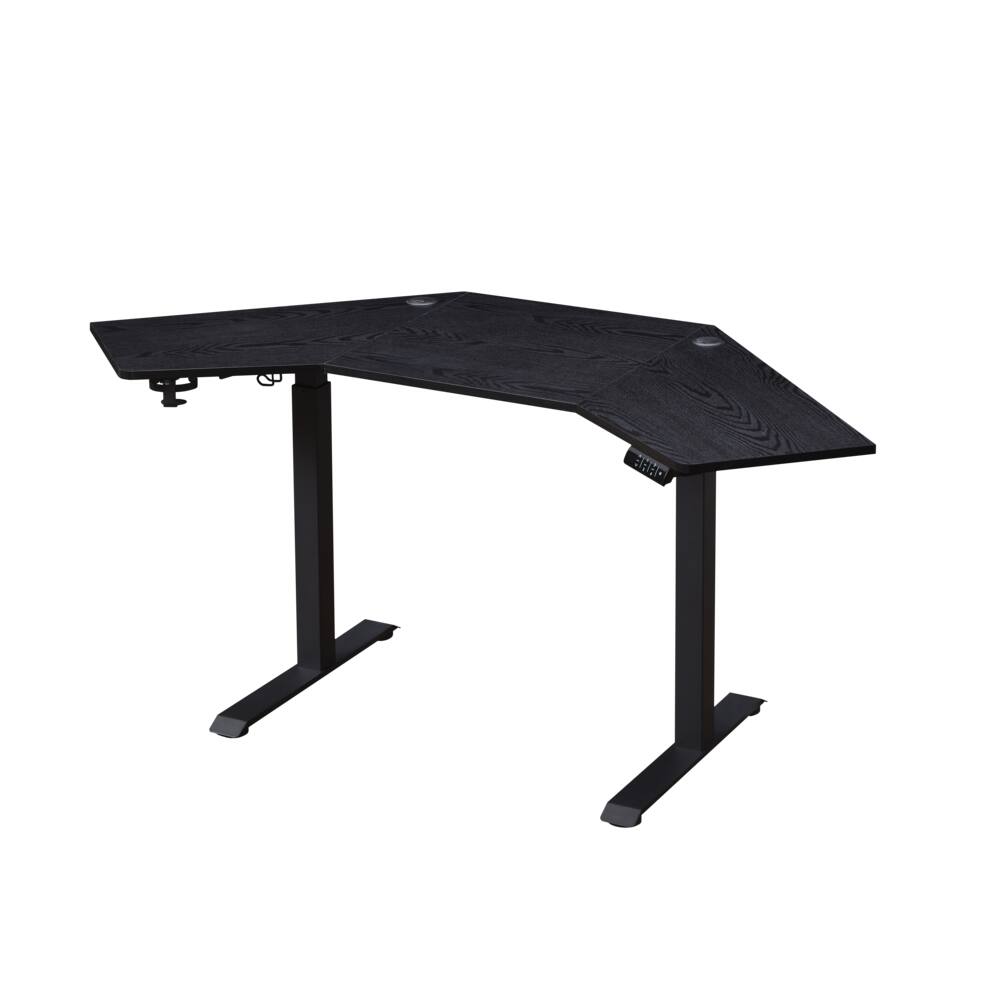 Alt View 1. KOWO - K314 Corner Electric Height Adjustable Standing Desk - Black.