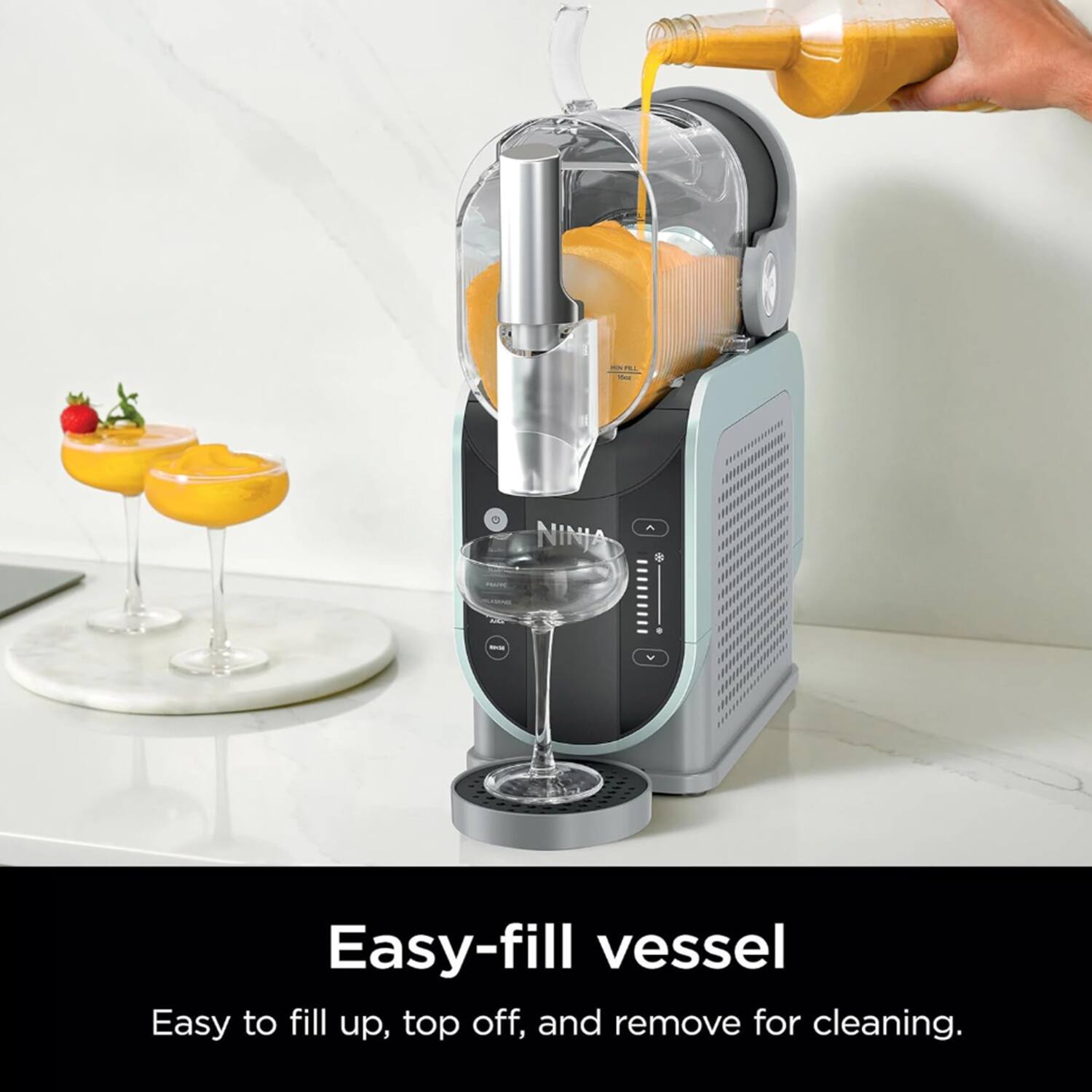 NINJA - Easy-fill vessel  
Easy to fill up, top off, and remove for cleaning.