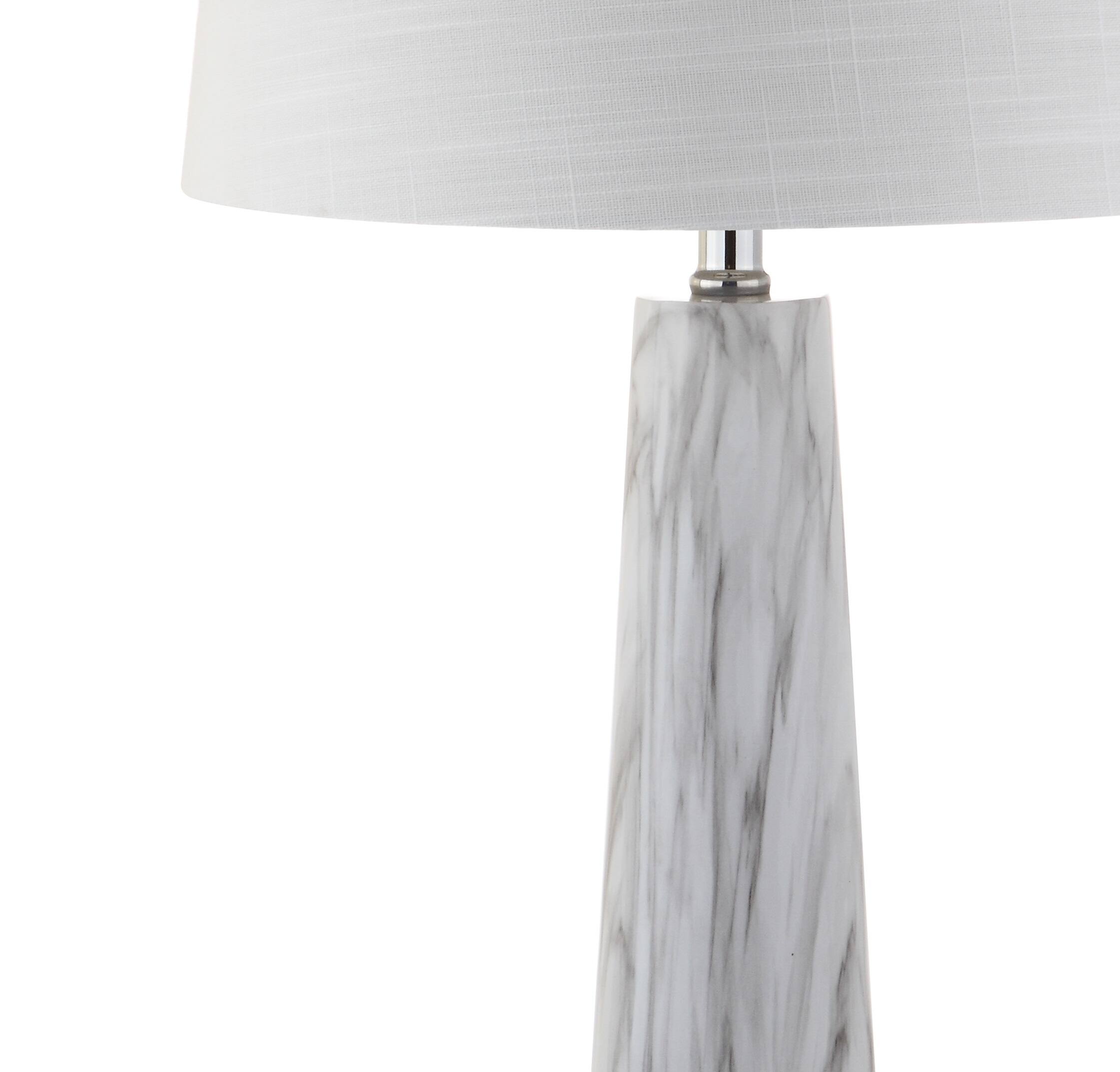 Alt View 6. Jonathan Y - Bradley 29" Resin LED Table Lamp, White/Black Faux Marble - White/Black.