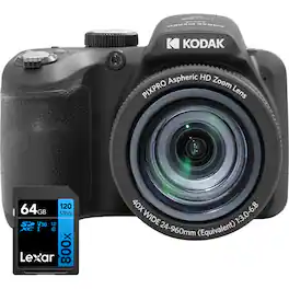 Kodak - PIXPRO Astro 20MP Digital Camera 40X Optical Zoom 24mm Black + 64GB Card