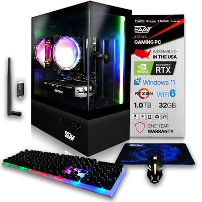 SAAV X8 Gaming PC, AMD Ryzen 5 5500 4.2GHz, GeForce RTX 5060 8GB SAAV X8 Gaming PC, AMD Ryzen 5 5500 4.2GHz, GeForce RTX 5060 8GB