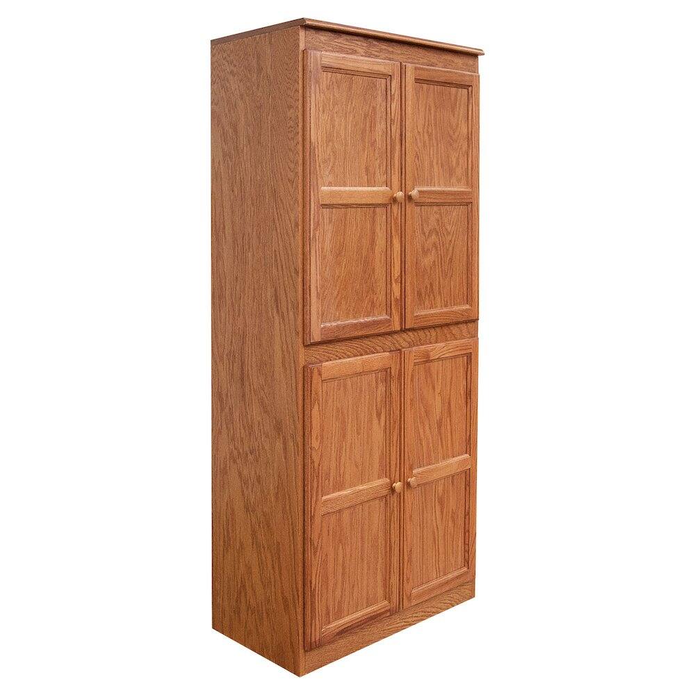 Angle. Concepts in Wood - Multi use Storage Cabinet 5 Shelves Dry Oak Finish - Brown.