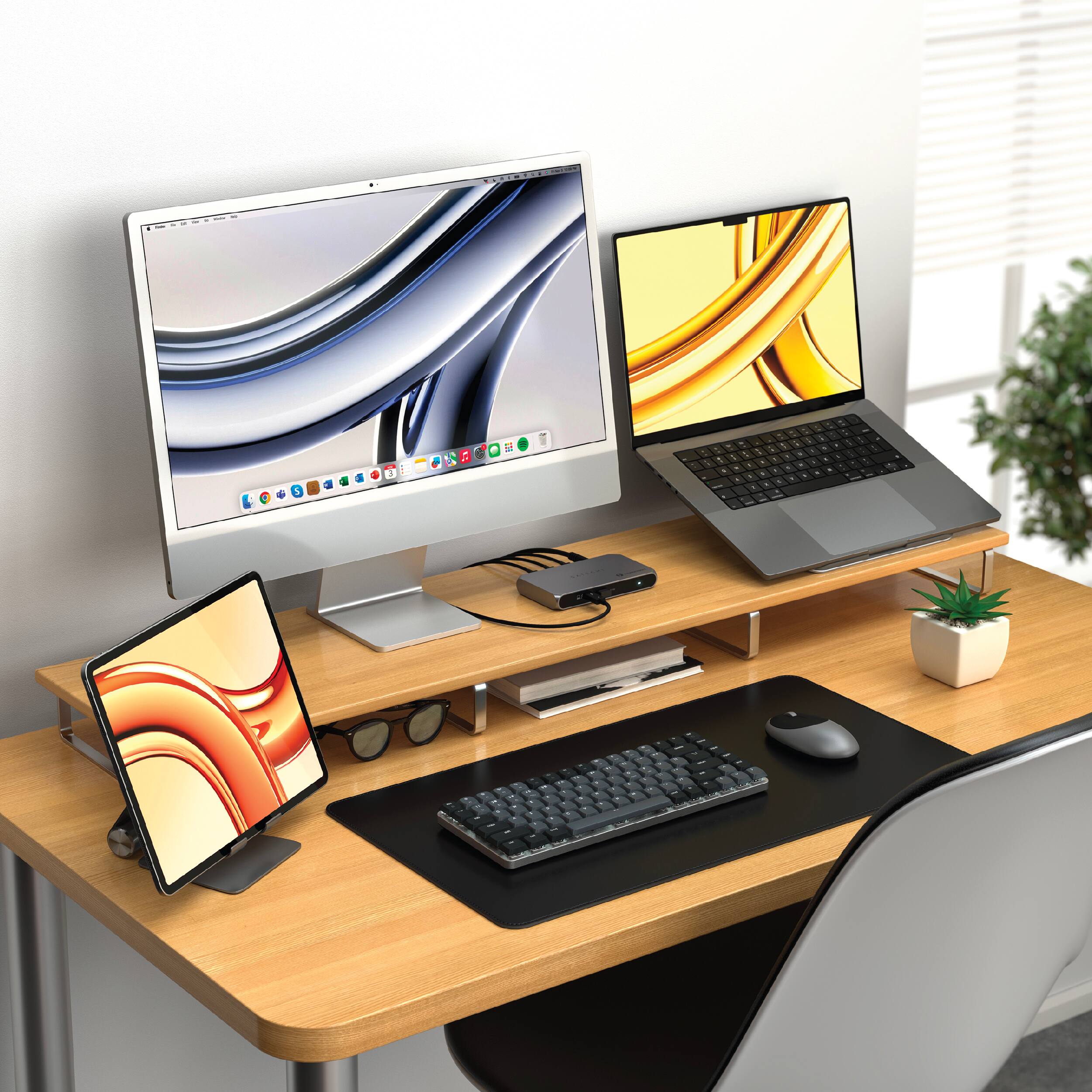 Alt View 7. Satechi - SM1 75% Mechanical Keyboard, LED Backlit Bluetooth Keyboard, 84 Keys Wireless, Gaming Keyboard for Mac and Windows - Dark Gray/Gray.