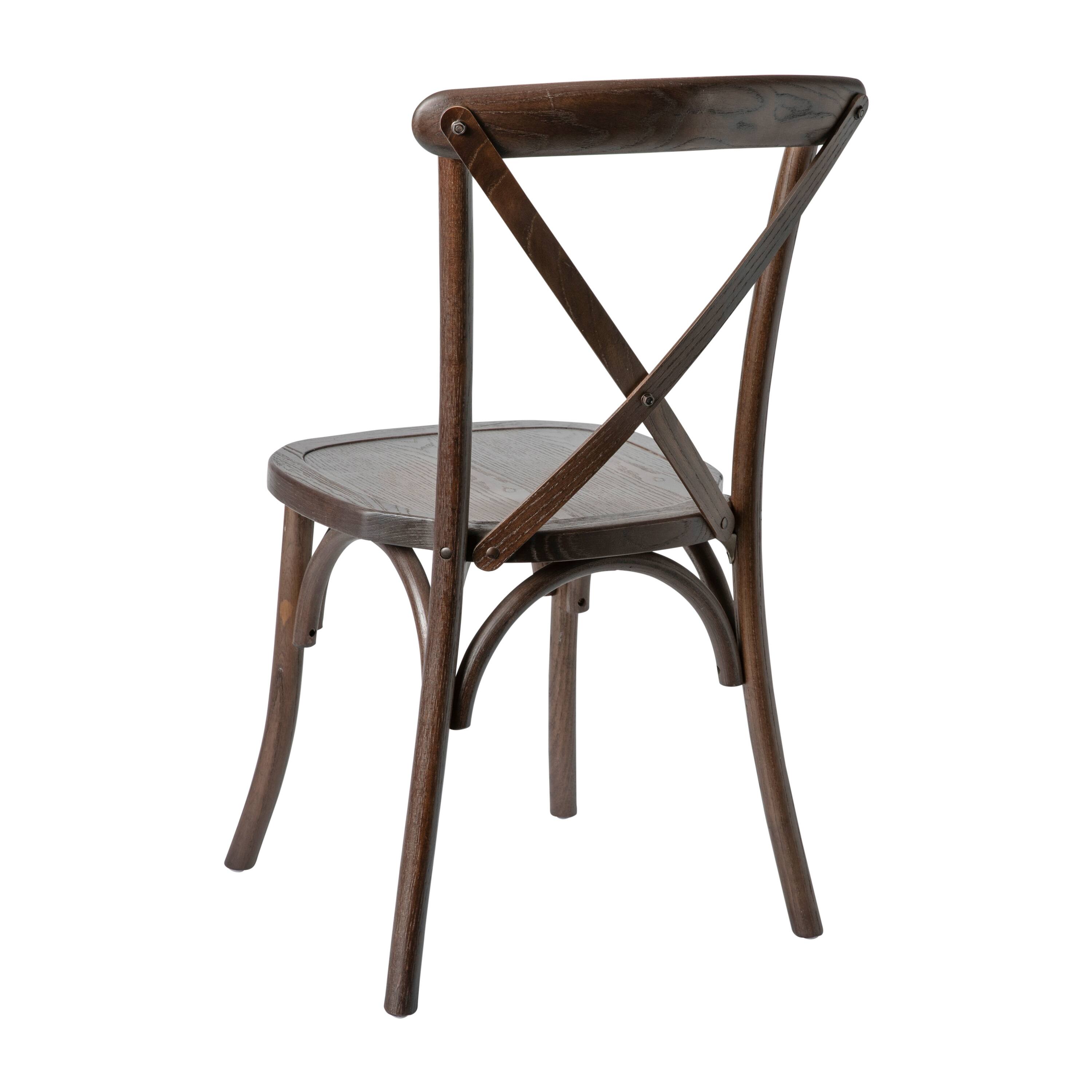Alt View 7. Emma + Oliver - Stackable Wood Cross Back Dining Chair - Mahogany.