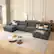 Angle. Dyonery - Dyonery 158" Extra Large Modular Sectional Sofa, CHENILLE Fabric, , Tool-Free Assembly,Gray - Gray.