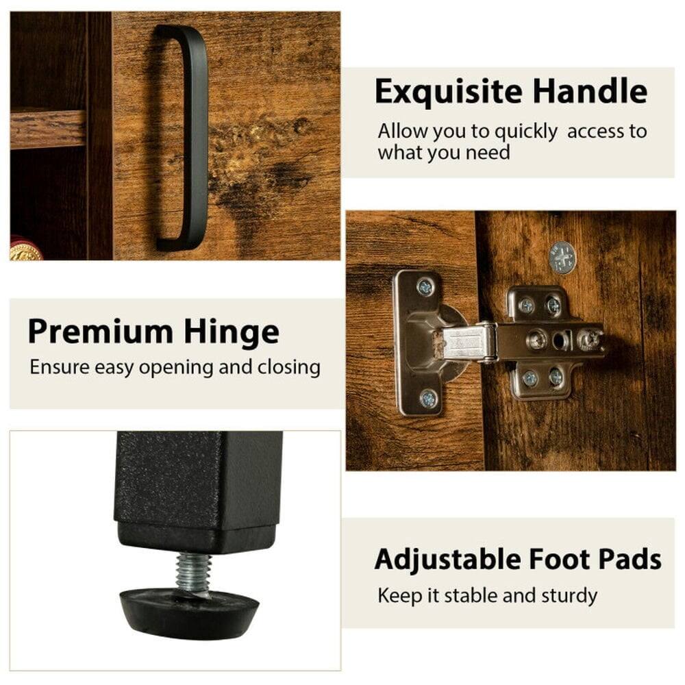 Exquisite Handle  
Allow you to quickly access to what you need  

Premium Hinge  
Ensure easy opening and closing  

Adjustable Foot Pads  
Keep it stable and sturdy