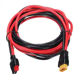 Unique Bargains - 300VDC XT60 Extension Cable, XT60 Male to Battery Connector for RC/Solar/Power Station - Red and Black