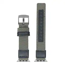 StrapsCo - Rugged Canvas Watch Band Strap For Apple Watch - 44mm/45mm/46mm/49mm (Standard) - Green (Black Hardware)
