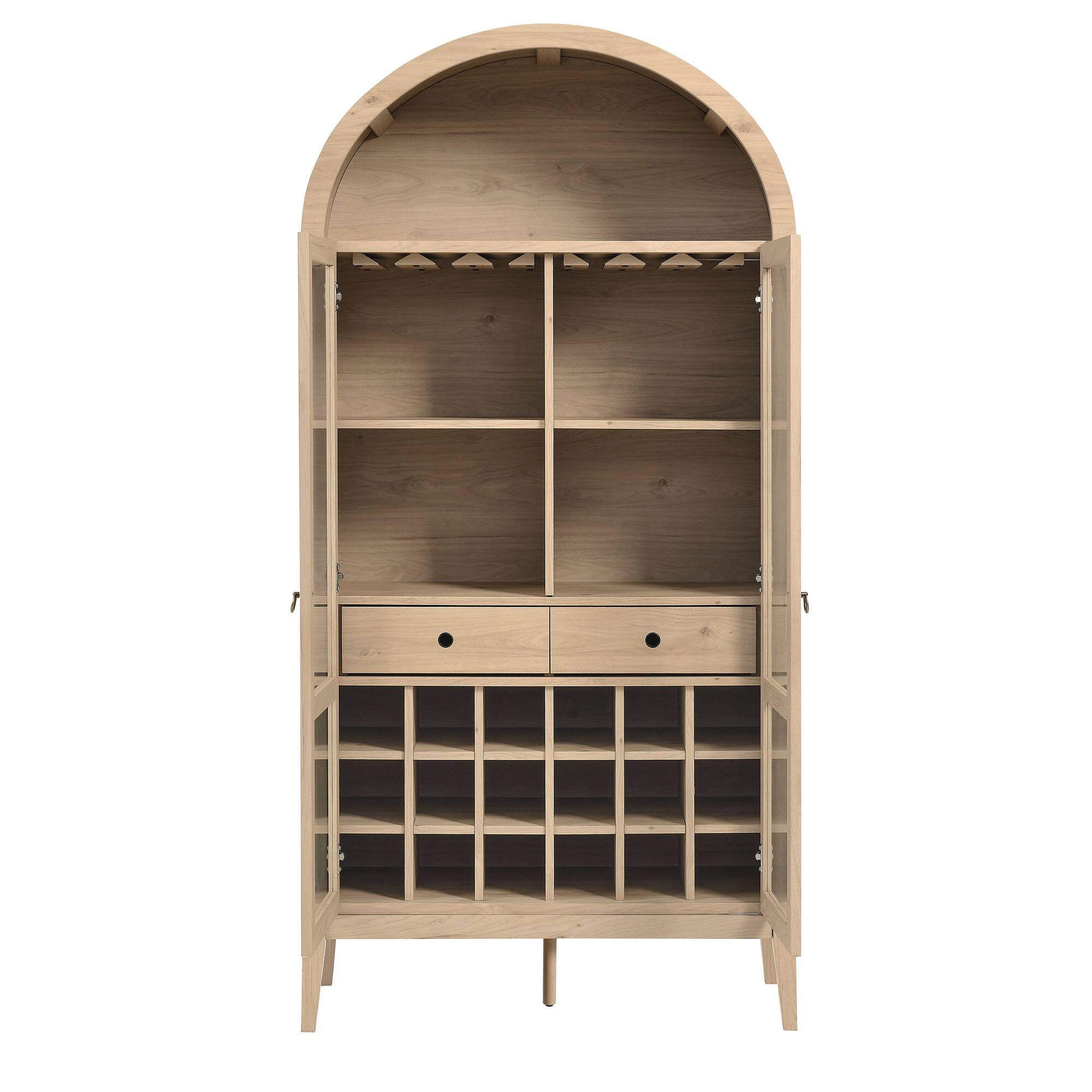 Alt View 4. Modway - Nolan Arched Bar Cabinet by Modway - Light Oak.