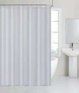 Kate Aurora - Hotel Collection Mold & Mildew Resistant Water Resistant Light Fabric Shower Curtain - Standard Size - Gray