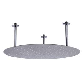 Alfi - 24" Round Brushed Solid Stainless Steel Ultra Thin Rain Shower Head - Silver