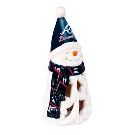 Evergreen Enterprises - Atlanta Braves LED 8" Snowman Lit Garden Statue - Blue
