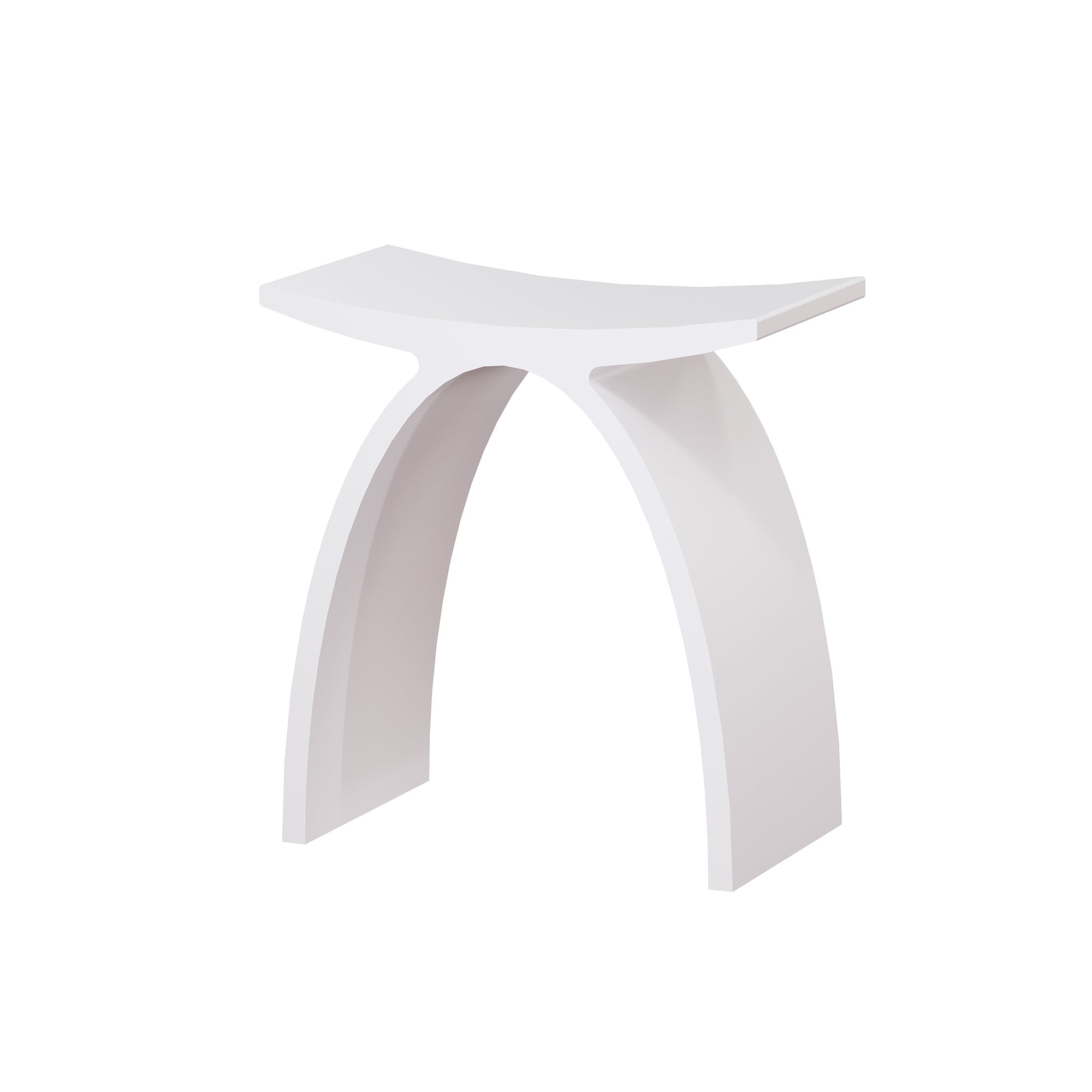 Front. Boyel Living - 9 in. W Freestanding Solid Surface Shower Seat in Matte White - Matte White.