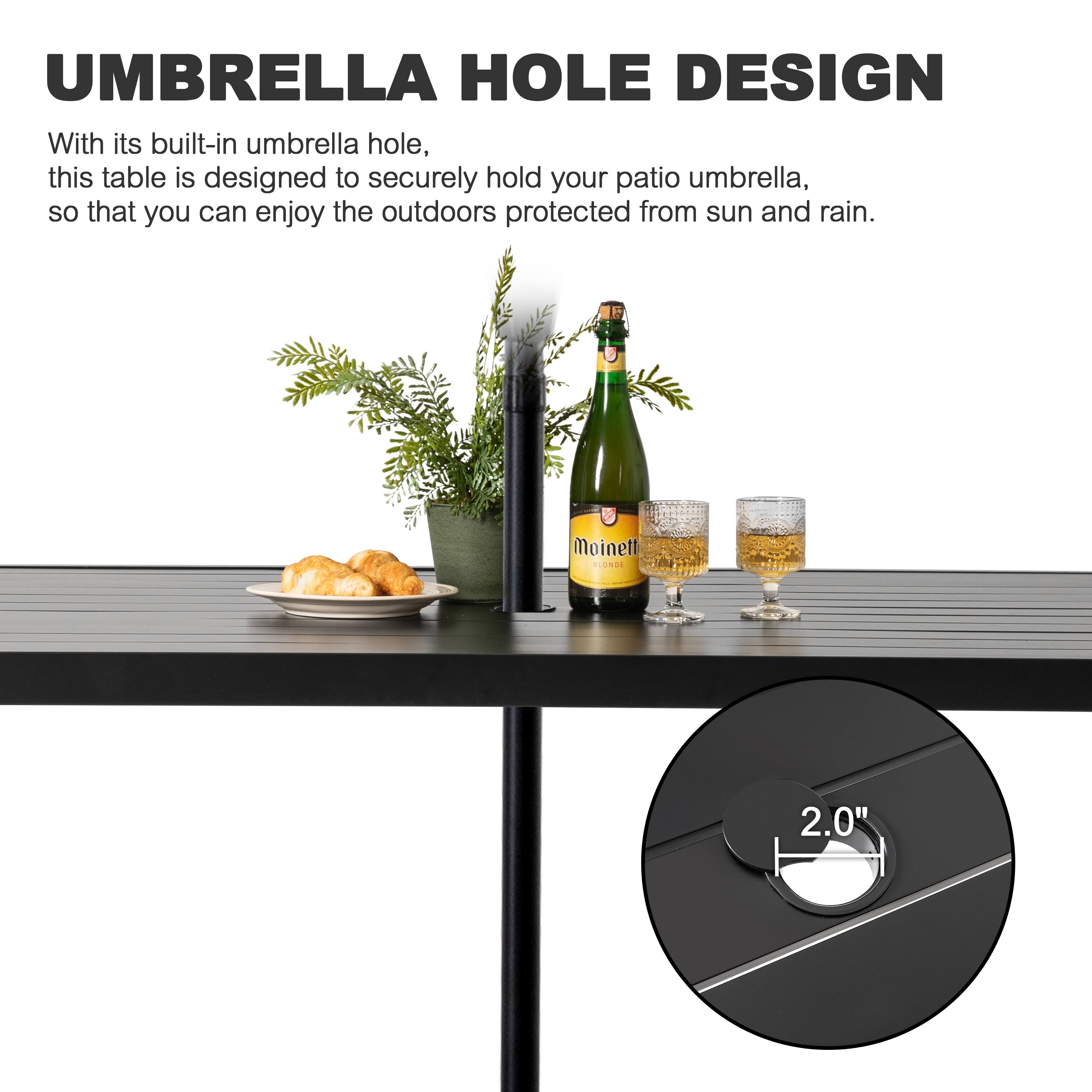 UMBRELLA HOLE DESIGN

With its built-in umbrella hole, this table is designed to securely hold your patio umbrella, so that you can enjoy the outdoors protected from sun and rain.

Moinett BONOE 2.0"