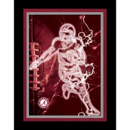 Fan Creations - Alabama Crimson Tide 12'' x 16'' Framed Neon Player Print - Black