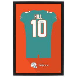 Sporticulture - Tyreek Hill Miami Dolphins Home Jersey Framed Art Print - Blue