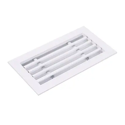 Front. Unique Bargains - 8x4 Inch Linear Bar Air Vent Grille, Removable Aluminum Register Cover Diffuser for Ceiling or Sidewall HVAC - White.