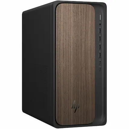 Front. HP - HP OmniDesk Desktop, Intel Ultra 5 225, 16GB, 1TB, W11, Brown, M03-0155t - Brown.