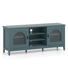 Kadyn - Vintage-Style TV Cabinet for 65-Inch TVs with Adjustable Shelves, Turquoise - Blue
