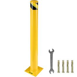 VEVOR - Safety Bollard 48"x4.5" Safety Barrier Bollard 4-1/2" OD 48" Height Yellow Powder Coat Pipe Steel Safety Barrier - Yellow and Black