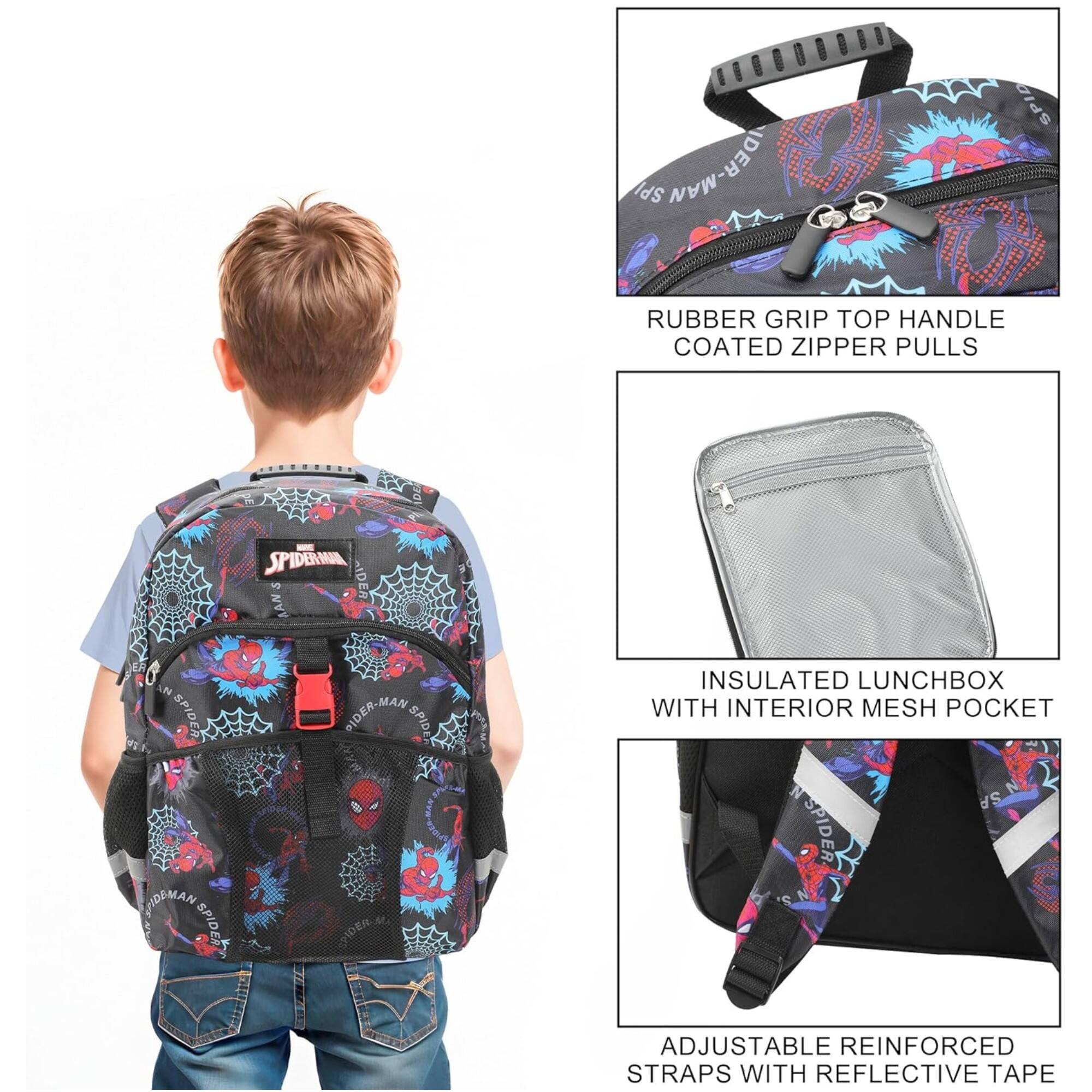 - RUBBER GRIP TOP HANDLE COATED ZIPPER PULLS
- INSULATED LUNCHBOX WITH INTERIOR MESH POCKET
- ADJUSTABLE REINFORCED STRAPS WITH REFLECTIVE TAPE