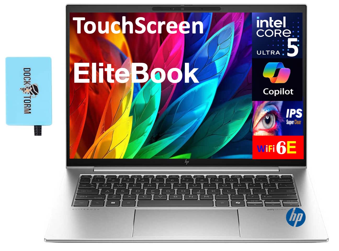 HP - EliteBook 840 Laptop 14.0 WUXGA (Intel Ultra 5 125U, 16GB DDR5, 256GB SSD, Win 11 Pro) w/USB Hub - Natural Silver