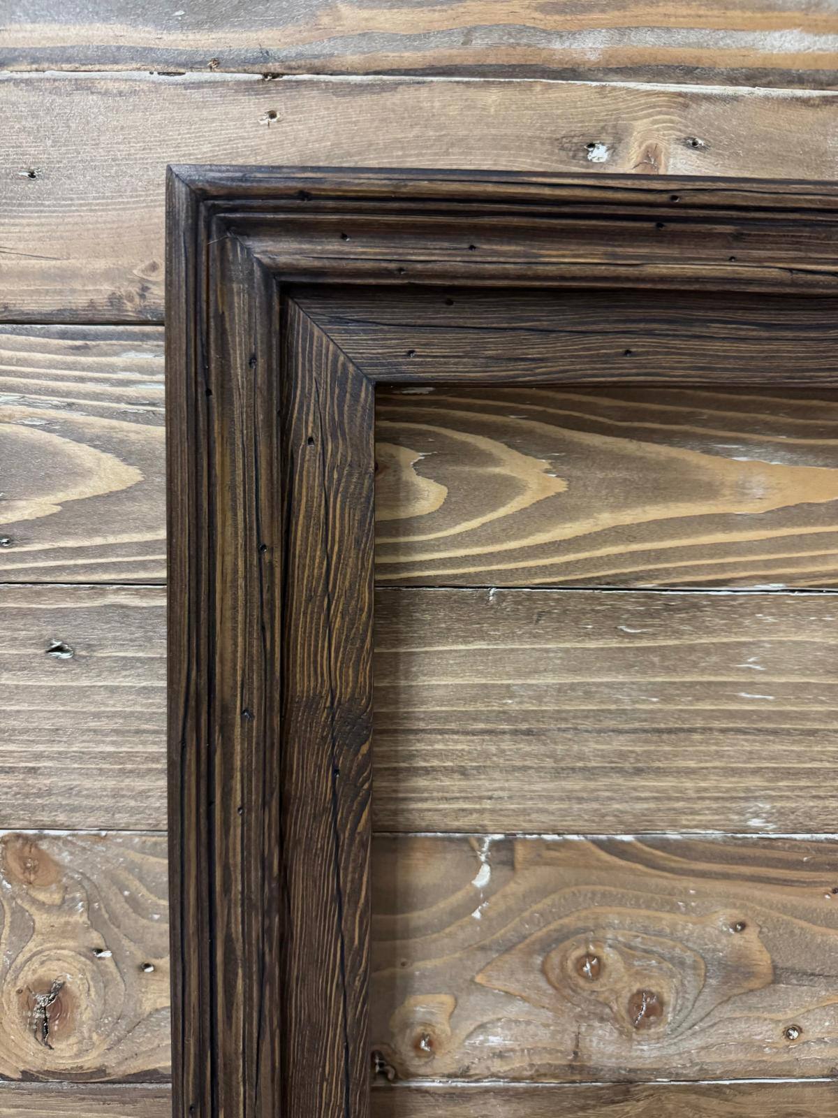 Back. LAREDO FRAME FACTORY - 65 inch Handmade Tv Frame For TCL A300W NXTVISION Tv - RUSTIC DARK WOOD.