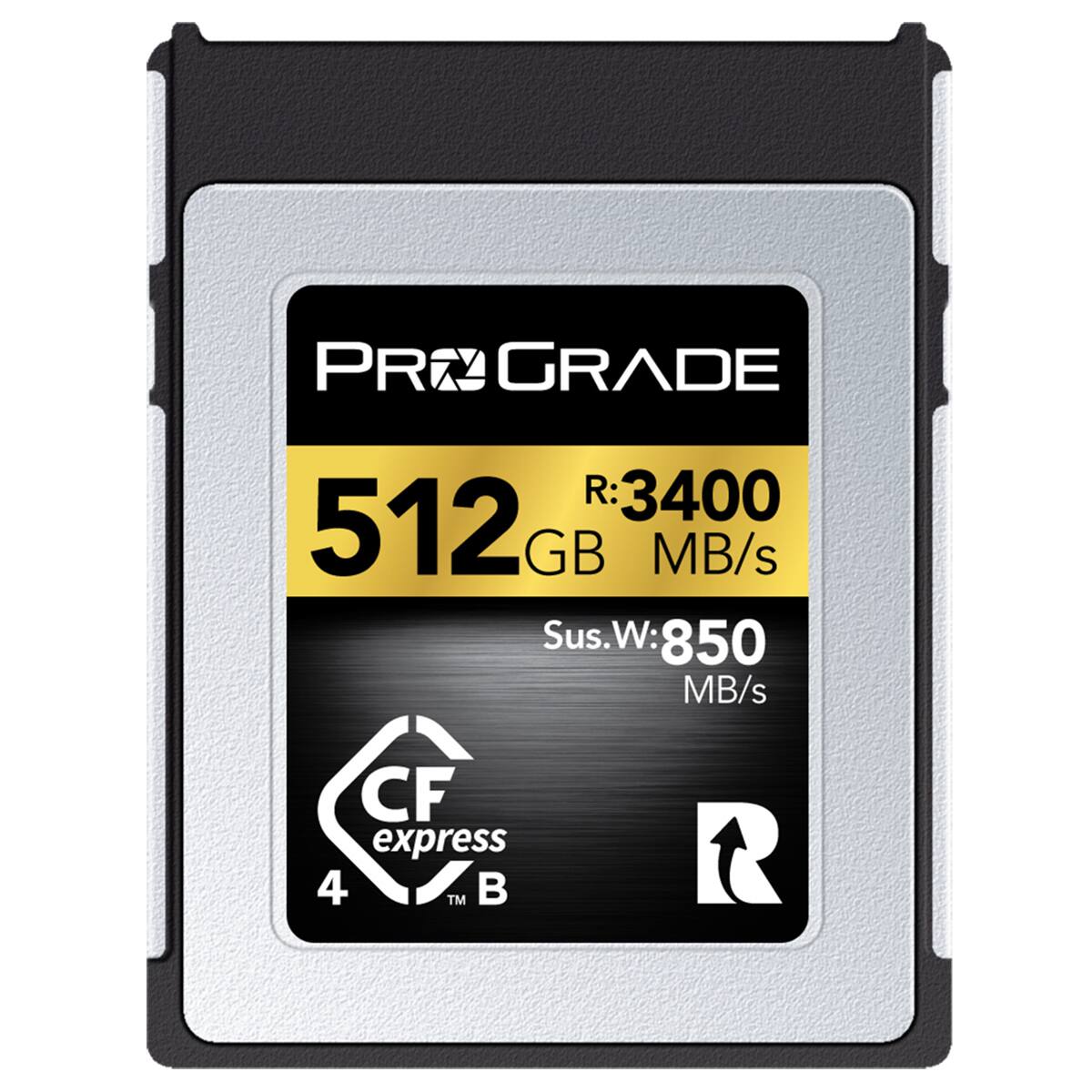 PR GRADE  
512 GB  
R: 3400 MB/s  
Sus. W: 850 MB/s  
CF express 4 TM