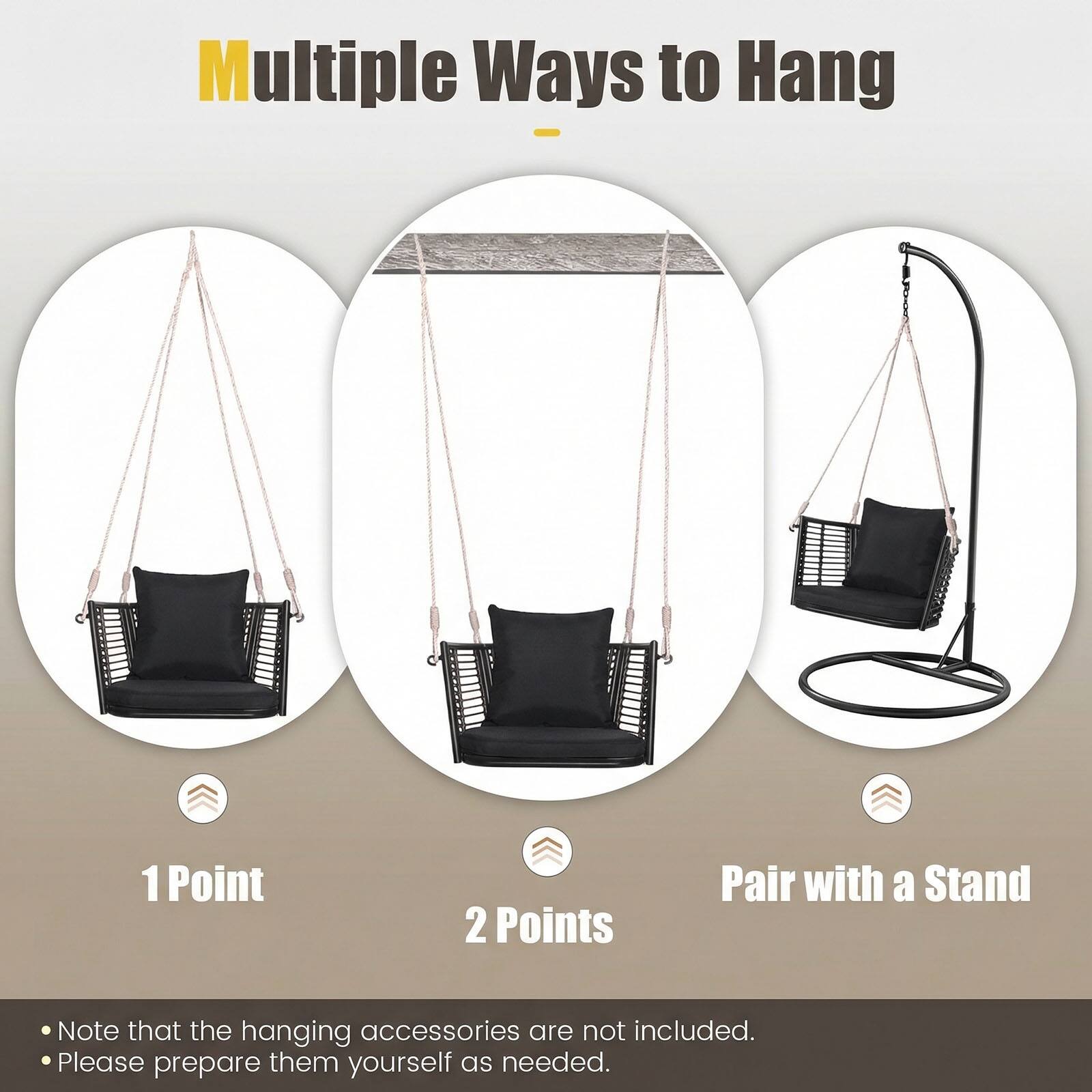 Multiple Ways to Hang

1 Point
2 Points
Pair with a Stand

Note that the hanging accessories are not included. Please prepare them yourself as needed.