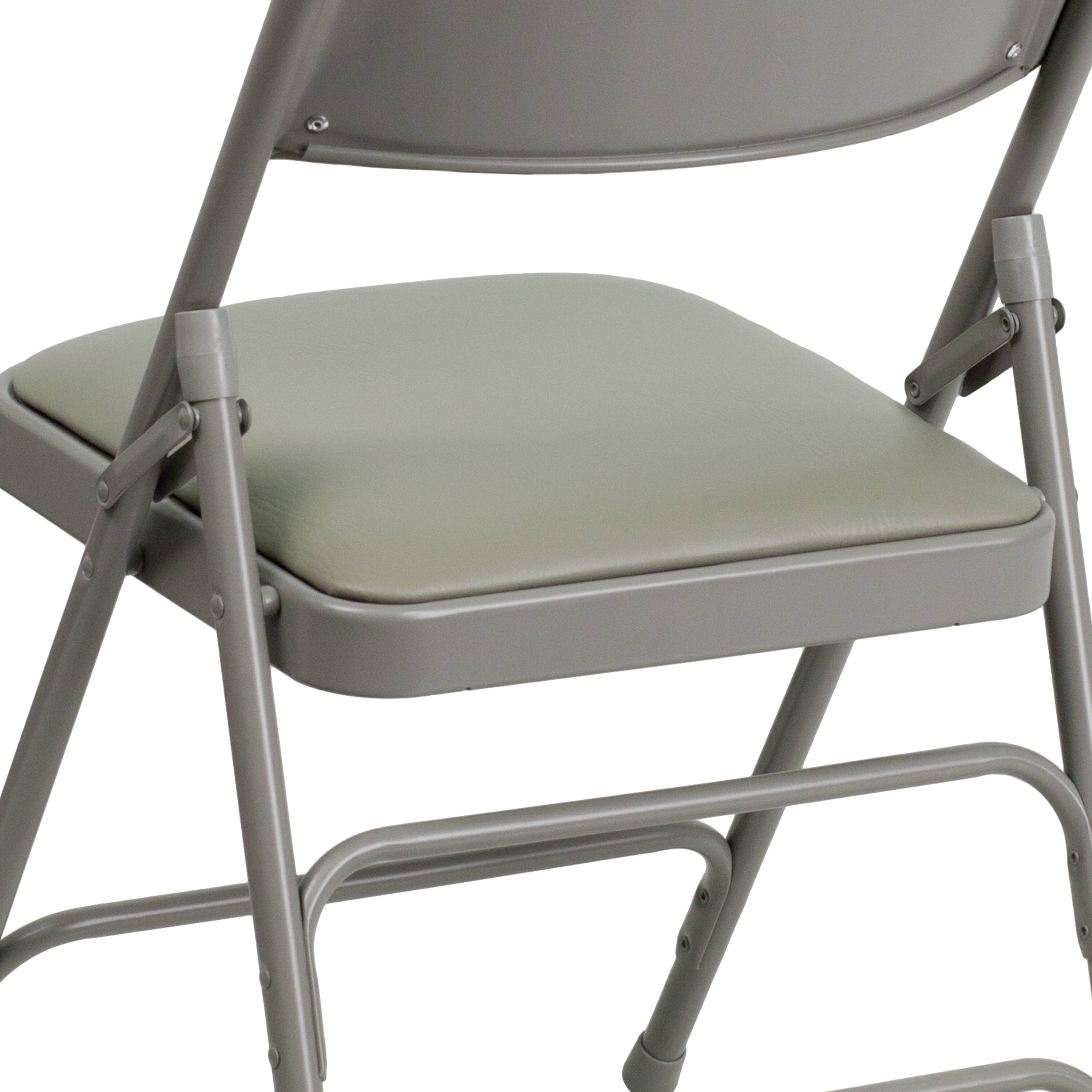 Alt View 9. Emma + Oliver - 2 Pack Home & Office Portable Party Events Padded Metal Folding Chair - Gray Vinyl/Gray Frame.