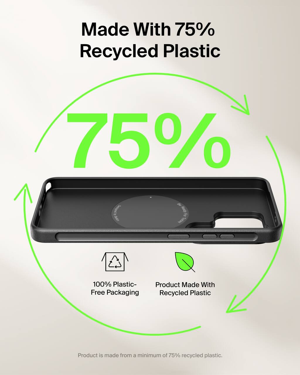 Made With 75% Recycled Plastic

75%

100% Plastic-Free Packaging

Product Made With Recycled Plastic

Product is made from a minimum of 75% recycled plastic.