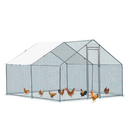 Alt View 8. Winado - 10 x 10FT Metal Walk In Chicken Coop Run Cage Rabbit Hutch Hen House Enclosure.