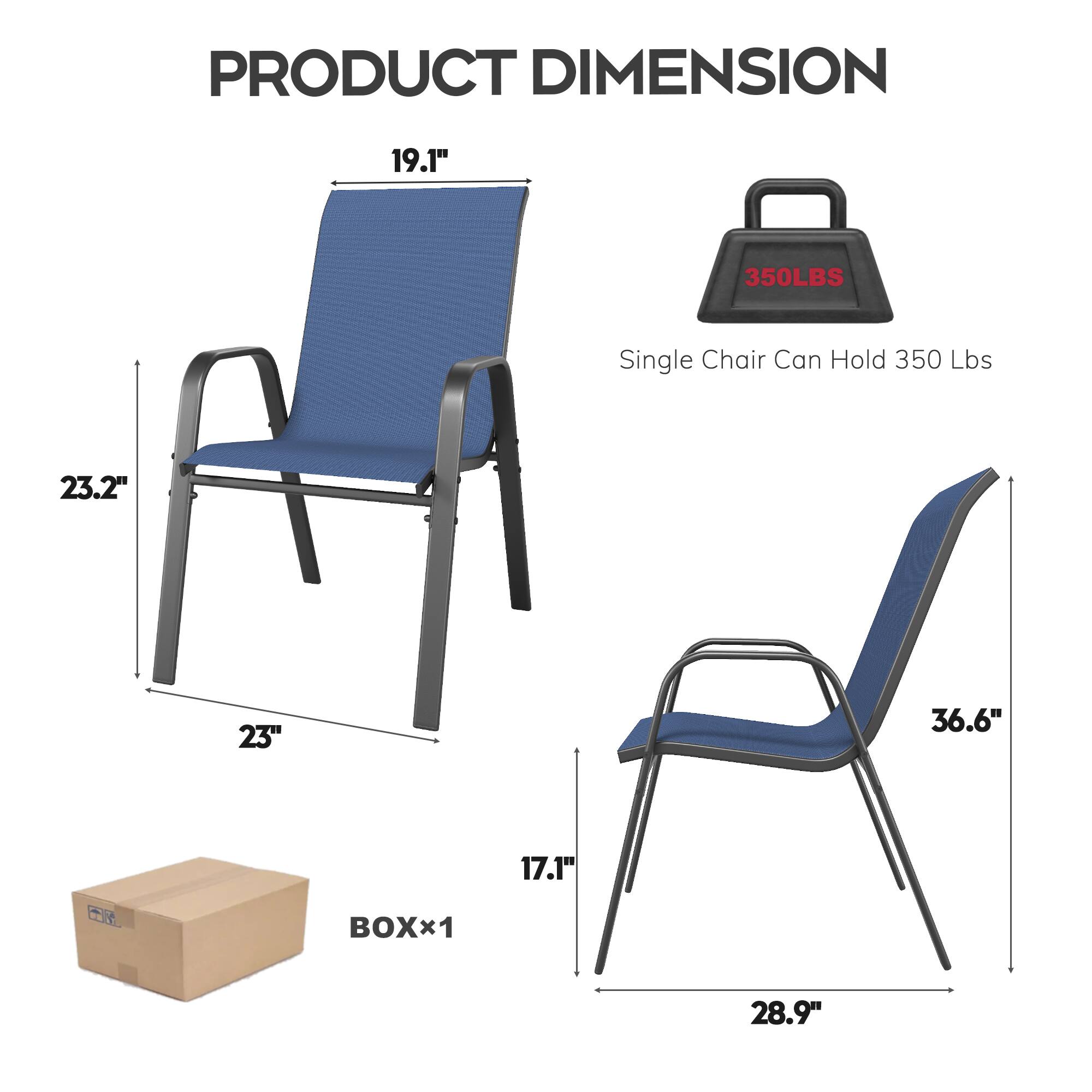 PRODUCT DIMENSION  
19.1"  
350LBS Single Chair Can Hold 350 Lbs  
23.2"  
23"  
36.6"  
6 BOXx1  
17.1"  
28.9"