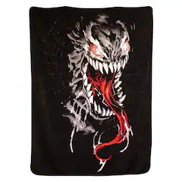 Surreal Entertainment - Marvel Venom Lightweight Fleece Throw Blanket | 45 x 60 Inches - Black