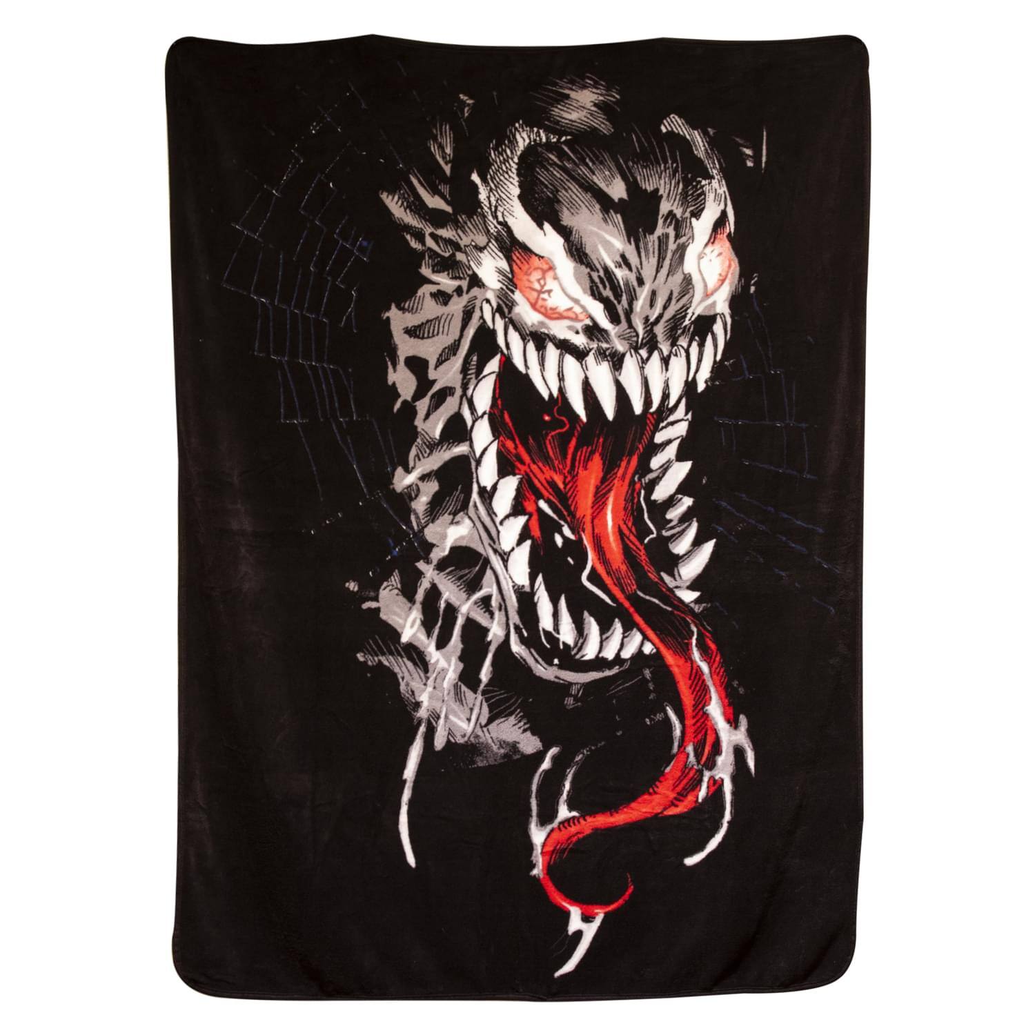 Front. Surreal Entertainment - Marvel Venom Lightweight Fleece Throw Blanket | 45 x 60 Inches - Black.