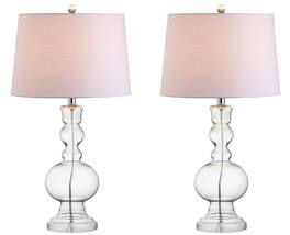 Jonathan Y - Genie 28.5" Glass LED Table Lamp, (Set of 2) - Clear