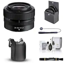 Bundle - Nikon - NIKKOR Z 24-50mm f/4-6.3 Lens, with Bower 52mm Video Filter Kit, Lens Pouch, Lens Cleaner, Cleaning Kit,