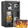 VEVOR - Double Doors 4.5 cu.ft Safe Box with Key Lock & Password, Safe Lock Box with Fireproof Bag - Black