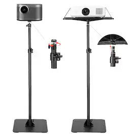 VEVOR - Projector Stand, Projector Floor Stand with Adjustable Height 30.3 to 63.4 inch, 360° Horizontal Rotation Projectors - Black
