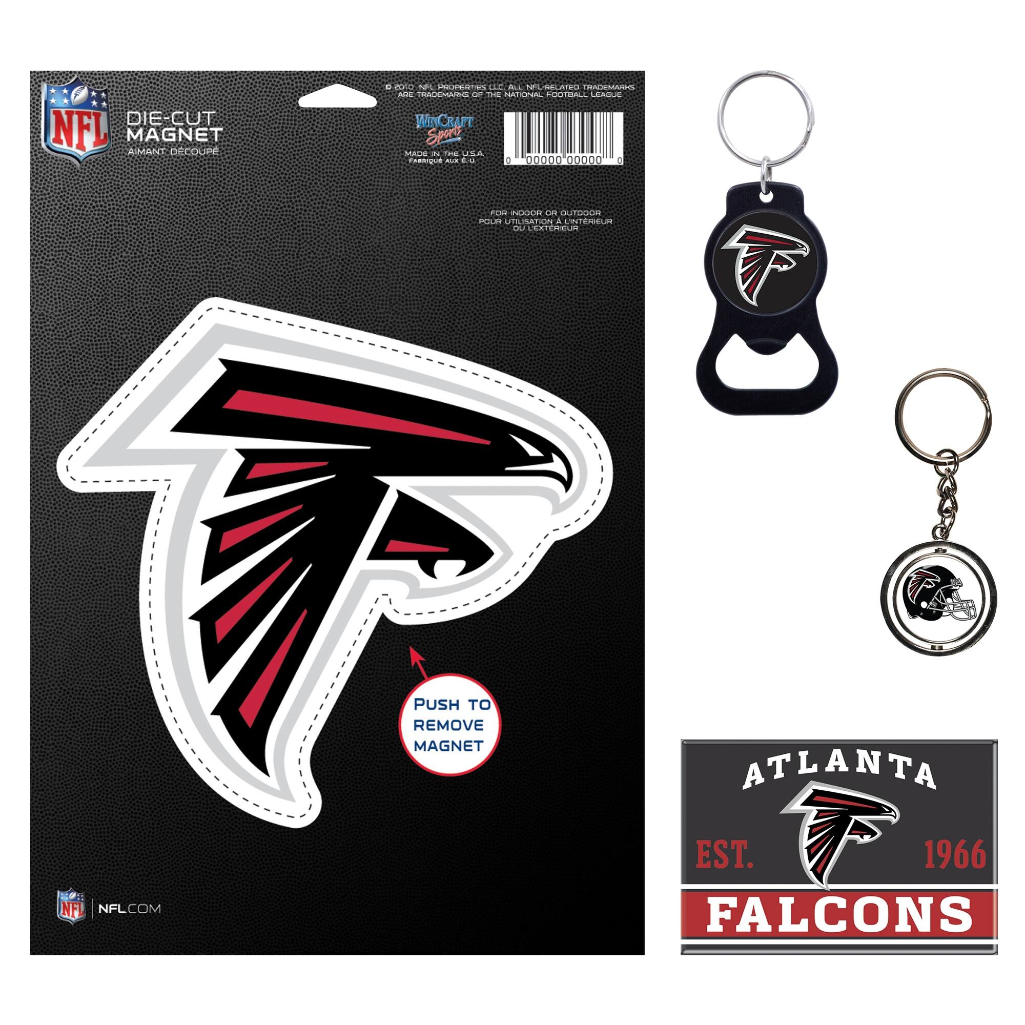 DIE-CUT MAGNET
AIMANT DÉCOUPE
PUSH TO REMOVE MAGNET
ATLANTA
EST. 1966
FALCONS
NFL.COM
WINCRAFT SPORTS
MADE IN THE USA
NFL
NFL.COM
PUSH TO REMOVE MAGNET
ATLANTA
EST. 1966
FALCONS