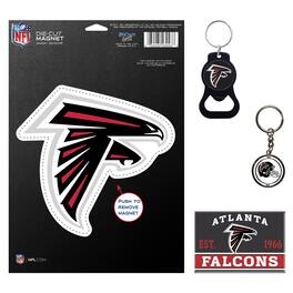 WinCraft - Atlanta Falcons 4-Pack Key Rings and Magnets Set - Multicolor