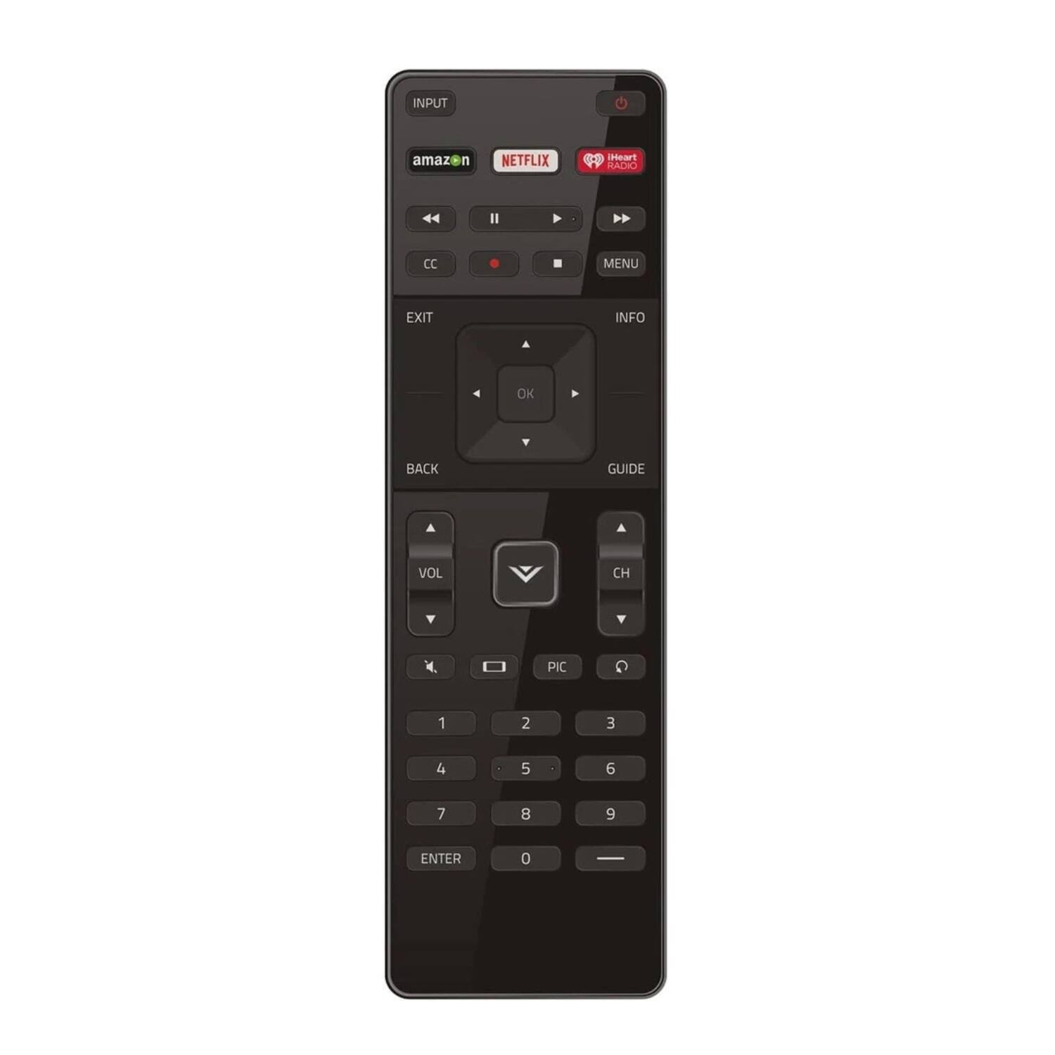 Stock Preferred - Universal XRT122 Remote Control for Vizio Smart TV - Black